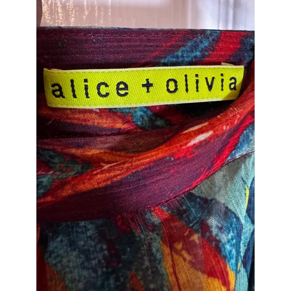 Alice + Olivia Multi Color Geometric Ikat Print Maxi Skirt